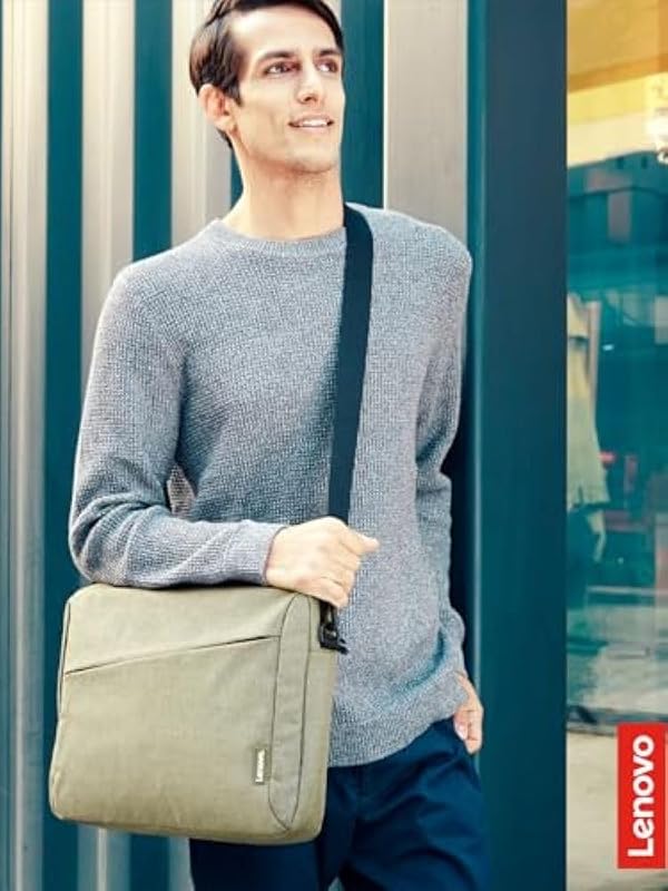 Mala casual T210 de 16", Mala fina com alça de ombro, Tecido Resistente à Chuva, Bolsos Organizados para Acessórios e Documentos – Verde