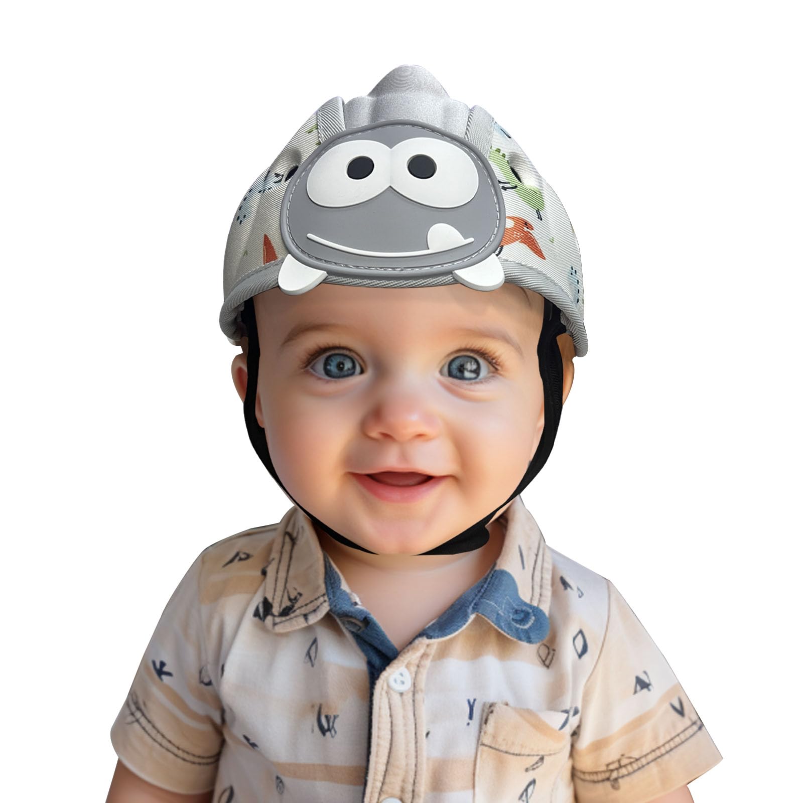 Photo 1 of Domayllay Baby Helmet for Crawing Walking,Soft Infant Safety Helmet,Baby Helmet 1-2 Years for Anti-Fall Head Protector,Adjustable, Breathable (Gray, Adjustable Size)