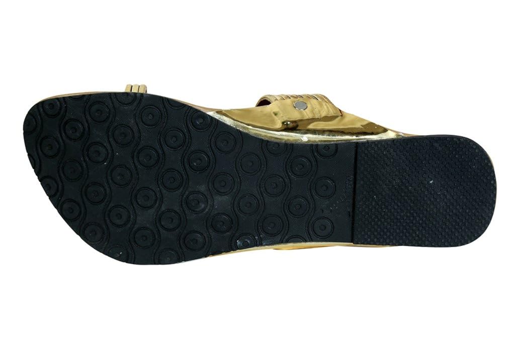 remson india women's synthetic leater black kolapuri sandals