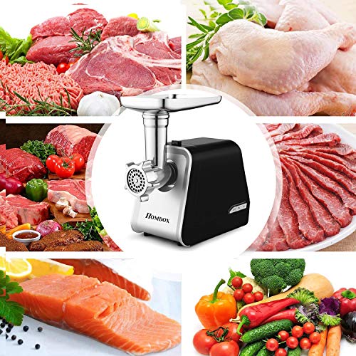 Homdox 2000W Electric Meat Grinder, Sausage Stuffer with 3 Grinding