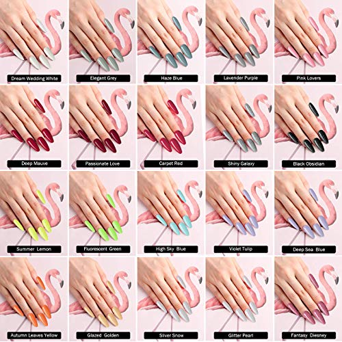 Dip Powder Nail Kit Starter, 20 Colors Dipping Powder Set for DIY Salon