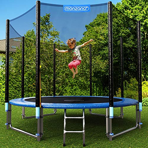 Monzana® Trampolin Ø 183/244/305/366/427 cm TÜV SÜD GS Zertifiziert Komplettset inkl. Sicherheitsnetz Leiter Randabdeckung Kindertrampolin Gartentrampolin – Bild 3
