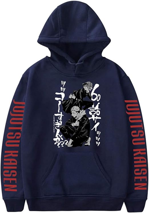 Freehahaha Anime Jujutsu Kaisen Yuji Itadori Hoodie Pullover Sweatshirt Outwear Hooded for Kids 