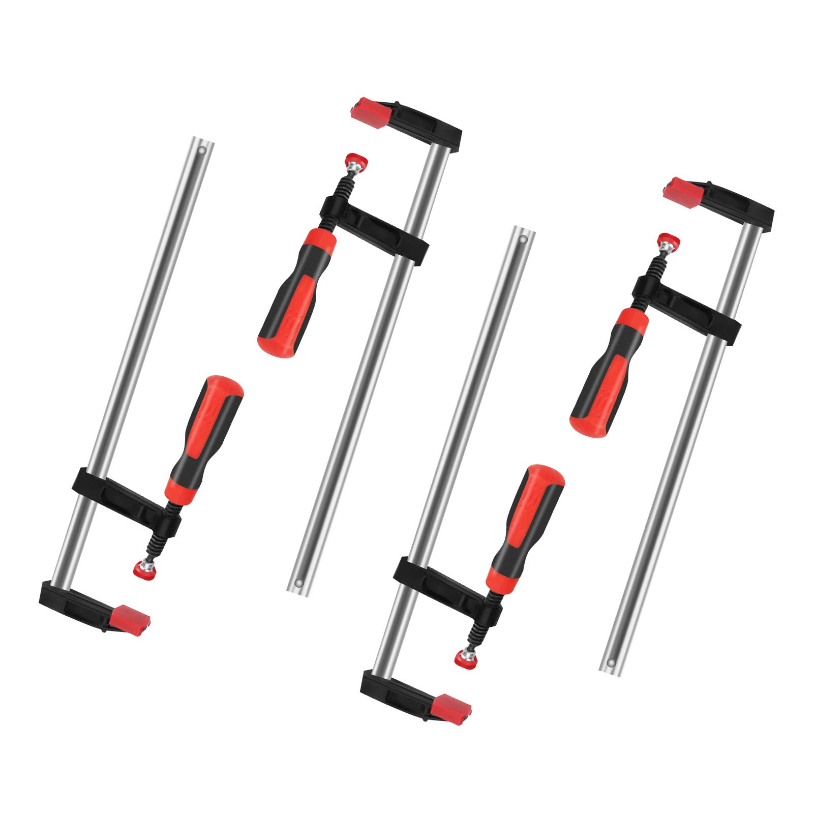 F Clamp Bar Clamp, 4pcs Quick Slide Wood Bar Clamps, Heavy Duty Tool Steel, for Woodworking Gluing and Splicing