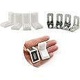 E-outstanding 20pcs 90 Degrees L Shape Metal Corner Bracket White with Plastic Cover and 40pcs M4x16mm Screws Hardware Adjustable Hanging Right Angle Furniture Corner Brace Joint