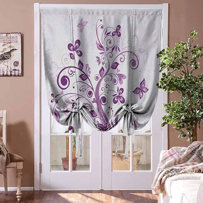 Kitchen Curtains and Valances Mauve Tie Up Window Valance