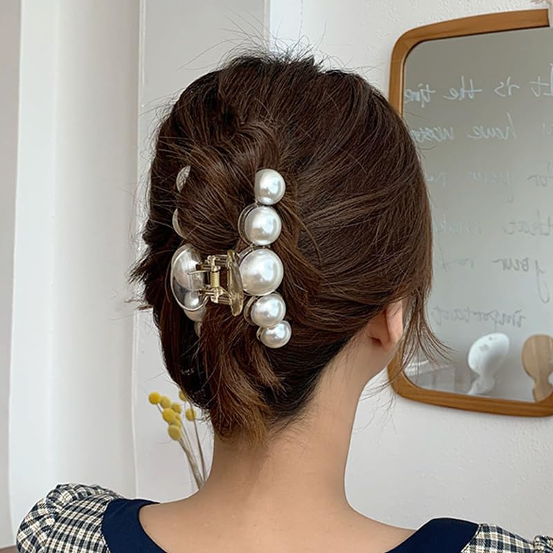 Shark Hair Clips for Women - Simple Pearl Design, Perfect for Girls and Women