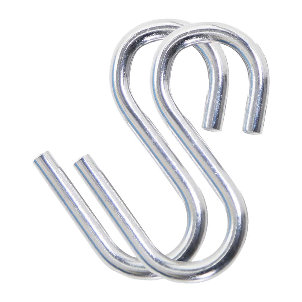 2Pcs Hammock Hooks, Heavy-Duty Stainless Steel S Shaped Hooks, Portable Travel Fishing Hiking Hammock Hook