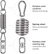 WAREMAID Spring Hanging Kit 250kg Swivel Hook Swing Chair Suspension view 2