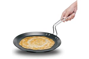 Hawkins Futura 26 cm Flat Tava, Non Stick Tawa with Stainless Steel Handle, Induction Tawa with Rim, Pancake Pan, Flat Pan, B