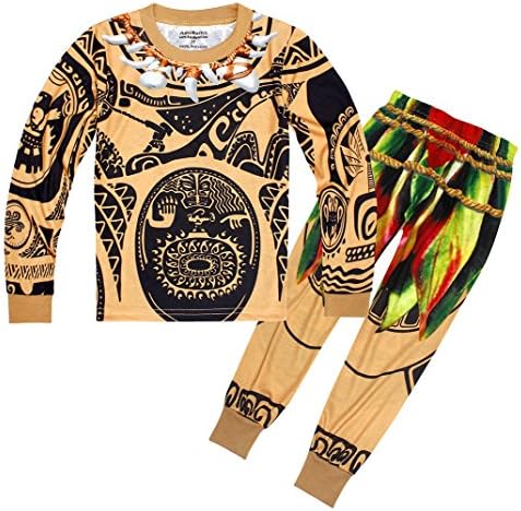 Filare Maui Boys Costumes Kids Long Sleeve Sleepwear Set Pajamas Cosplay Clothing Size 6(5-6Years)