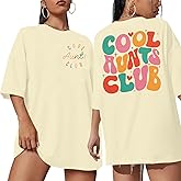 Aunt Shirt Oversize Auntie Shirts : Women Cool Aunts Club T-Shirt Auntie Letter Print Shirt Cute Aunt Gifts Tee Tops