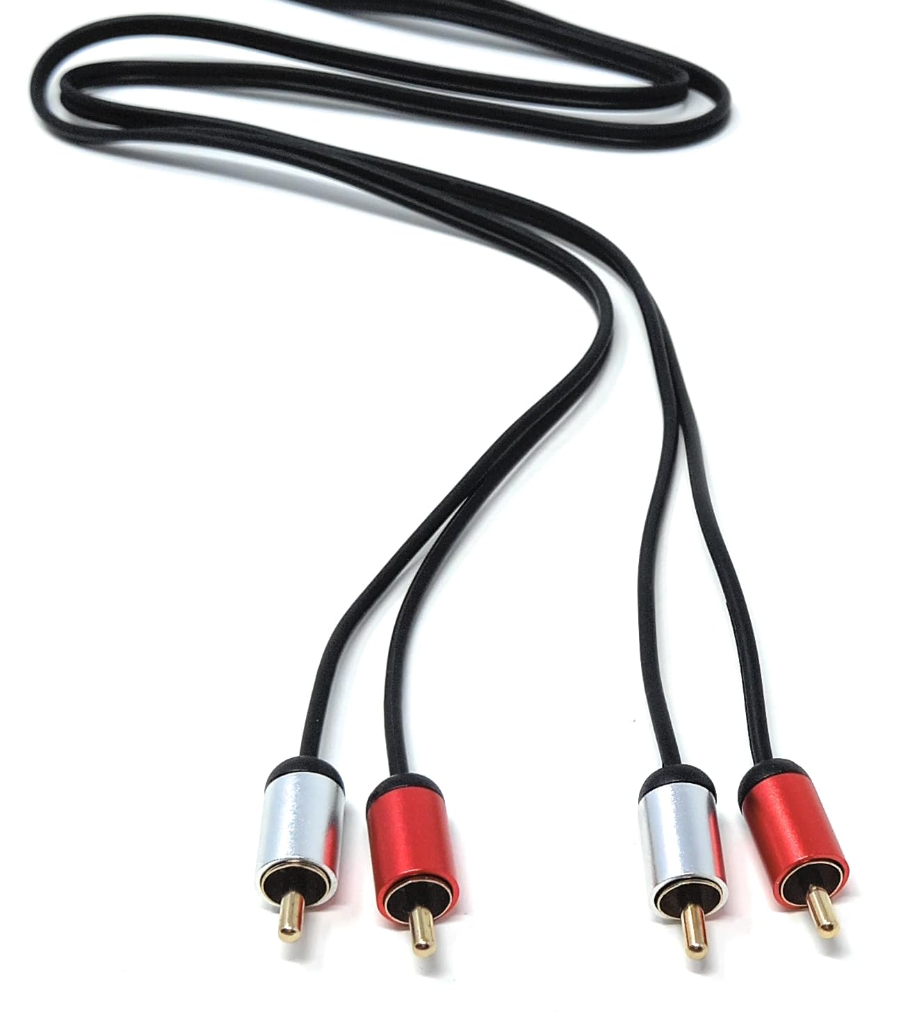 DRUT 2m 2 x Rca Male to 2 x Rca Male Phono Audio Stereo Cable for Subwoofer, Hi-Fi Home Theater, Hi-Fi Systems, DVD, CD Player, DJ Mixer, Turntable 6.5ft