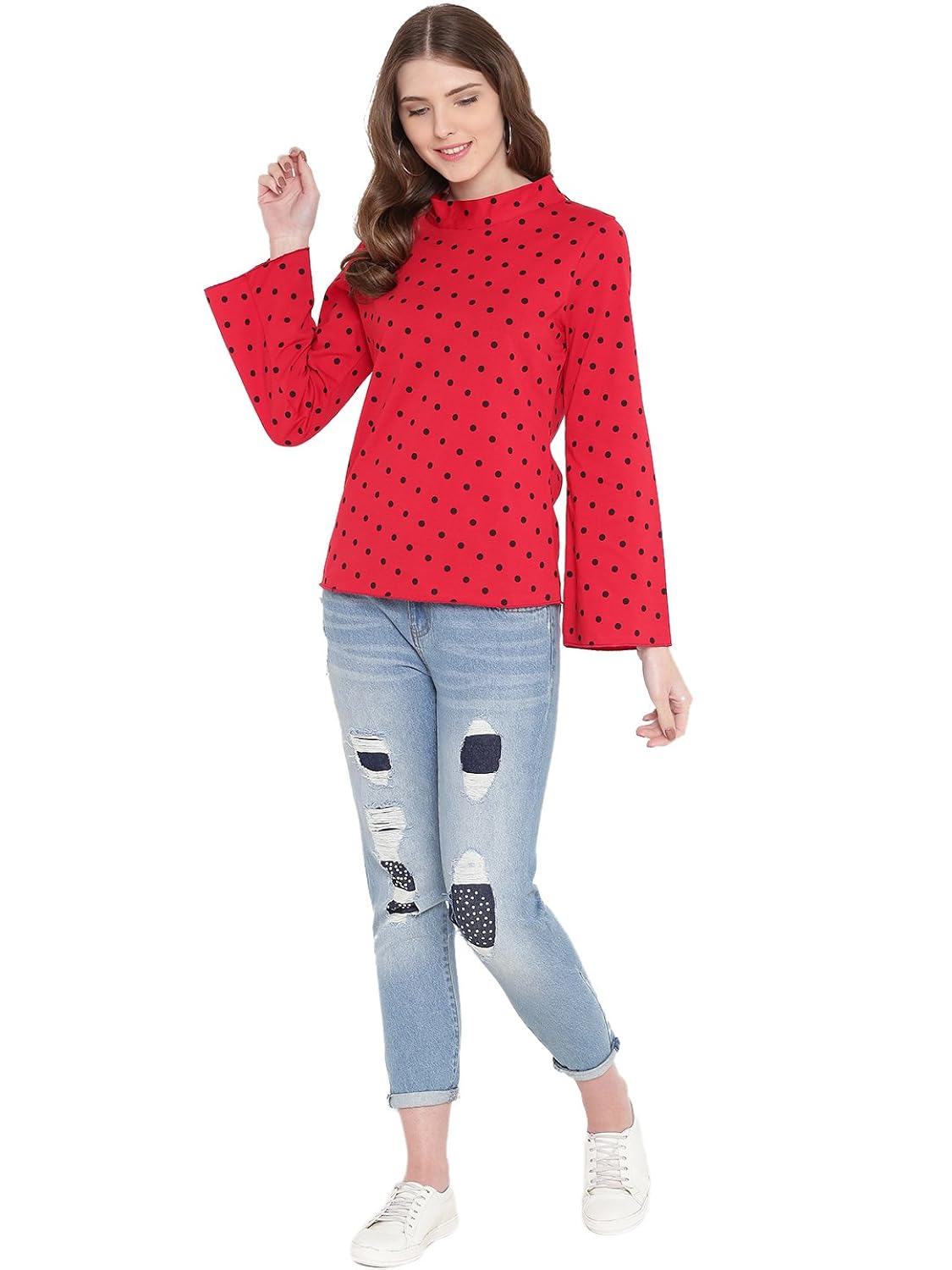 gritstones full sleeve high neck bell sleeves top gswpnttp1911