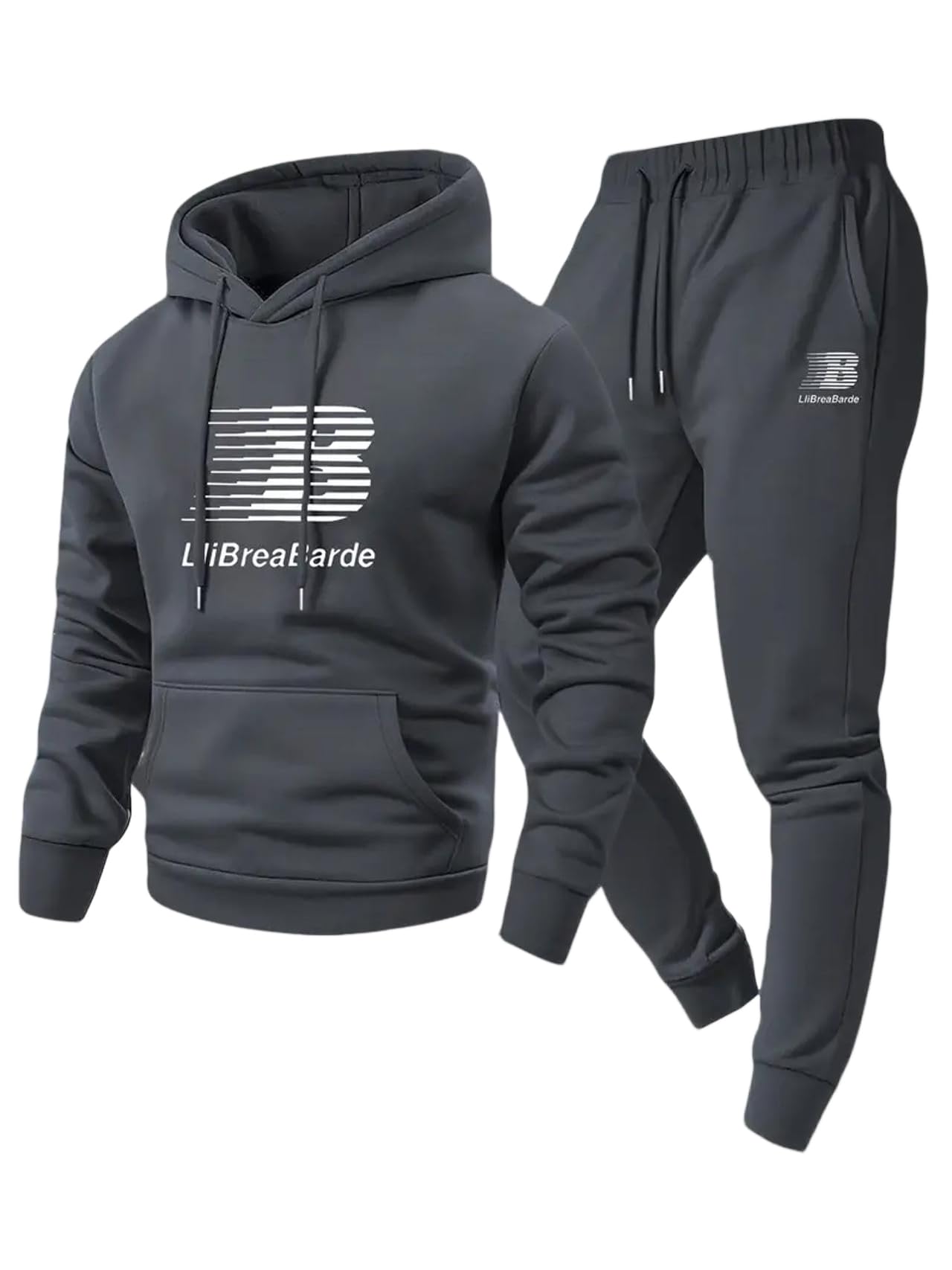 Men's Jersey Top and Bottom Set, Fall/Winter, Fleece Lined Set, Sweatshirt, Parody Logo, Training, Sportswear, Jersey, Athletic Wear, Loungewear, Stylish, 50's, Casual Hoodie, Sports