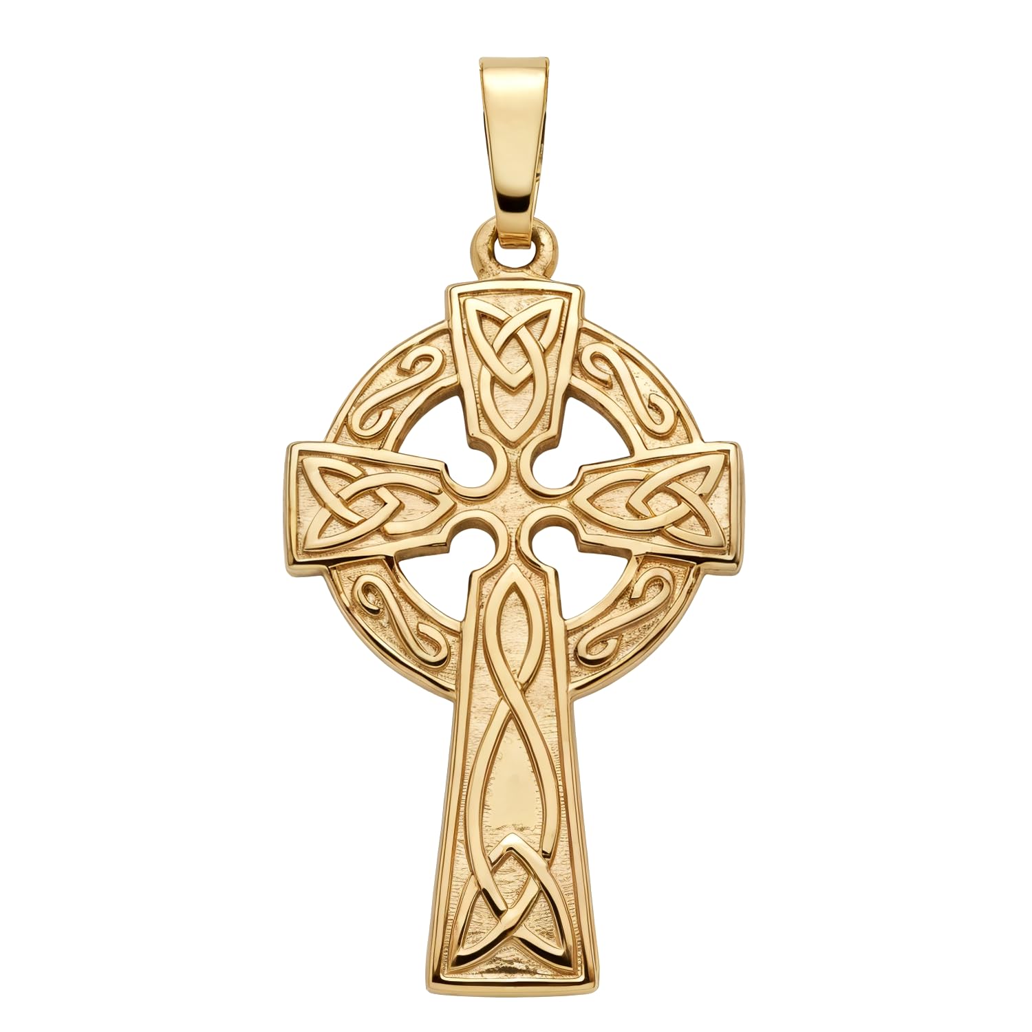 Alexander Castle Solid 9ct Gold Celtic Cross Necklace Pendant for Women - Cross Charm with Jewellery Gift Box - PENDANT ONLY - 25mm x 15mm