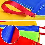 Dimoxii 13.1 ft Rainbow Parachute with 20 Handles for Kids Gym Class view 4