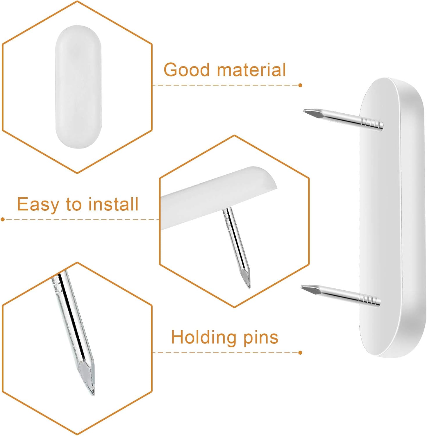 Bed Skirt Glide Pins Plastic Head Double Pins Furniture Chair Leg Pins White Glide Nails Holding Pins for Bedskirts and Slipcovers (100 Pieces): Kitchen & Dining