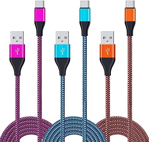 Huawei Mate 9 Cable,Galaxy S8 Charger Cable Embink 3-Pack 2M/6FT USB Type C Charger Cable Charging Cord for Samsung Note 8,Galaxy S9 Plus,LG G6 G5 V20 V30,Huawei P10 P9