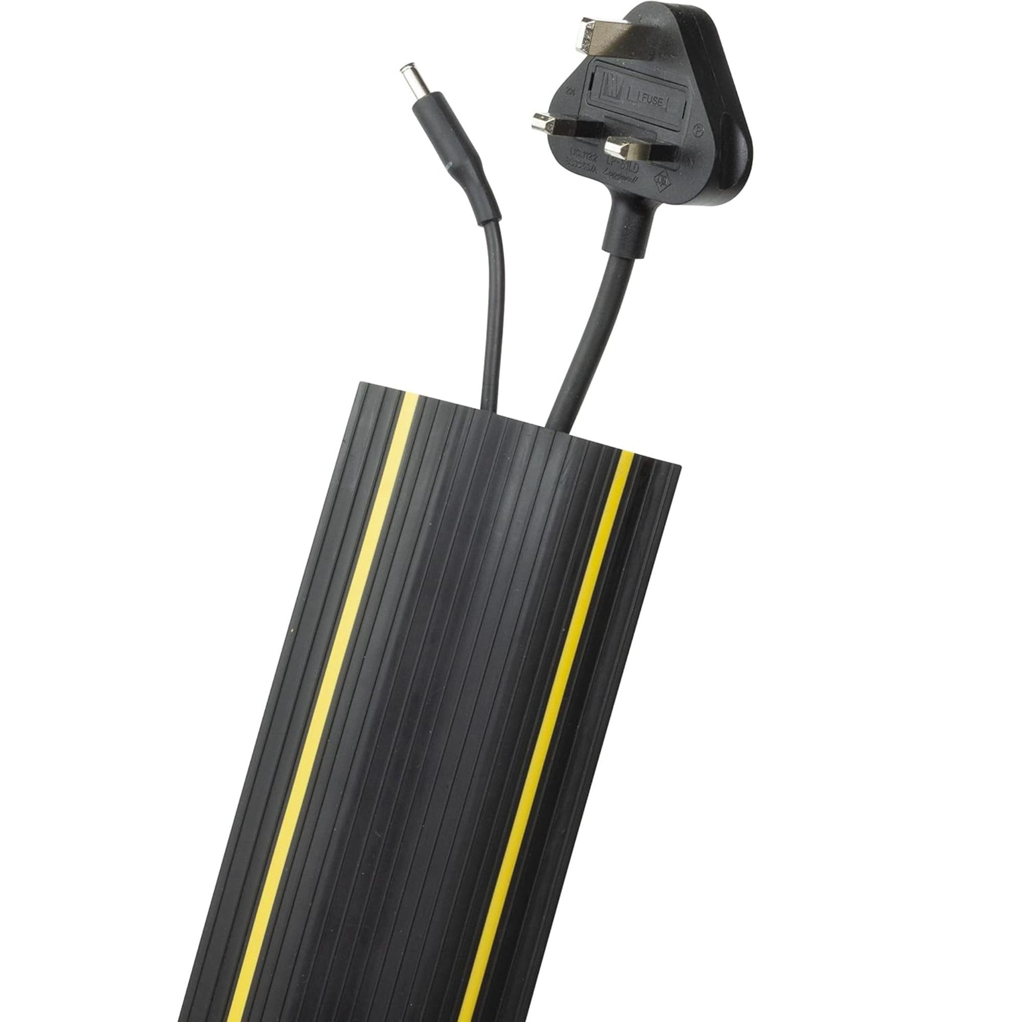GTSE Floor Cable Cover/Cable Protector, Protect Cables and Prevent Trip Hazards, Heavy Duty, Black and Yellow, 2m length, Perfect for Offices, Schools, Factories and Outdoor Use