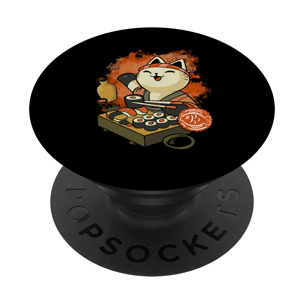 Sushi Master Cat PopSockets Swappable PopGrip