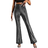 Women’s High Waist Rave Mesh Sheer Pants Flared Bell Bottom Pants for Rave Festival Dance Clubwear