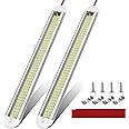 12v LED Interior Light Bar，CT CAPETRONIX 120LEDs 1500LM 8W DC 12 Volt led Strip Lights with ON/Off Switch，for Enclosed Cargo Trailer, Car RV Van Truck Lorry Camper Boat Caravan Motorhome (2Pack)