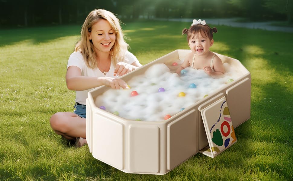 ORCHID M® Foldable Kids Bathtub with Non-Slip Base,Easy Storage,Perfect for Small Spaces,Portable, Travel & Shower Ready, Easy to Clean, Sturdy & Thick