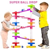WEofferwhatYOUwant Super Ball Drop Tower - Safe Large Balls Long Ramps 10M+ | Montessori 26-Piece Certified Safe, Giant Marble Run 10M+ Multiple Configurations &amp; Expandable, Durable Sensory Toy Series