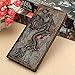 OB OURBAG Men's RFID BLOCKING Vintage Genuine Leather Bifold Wallet Checkbook, Dragon, Brown