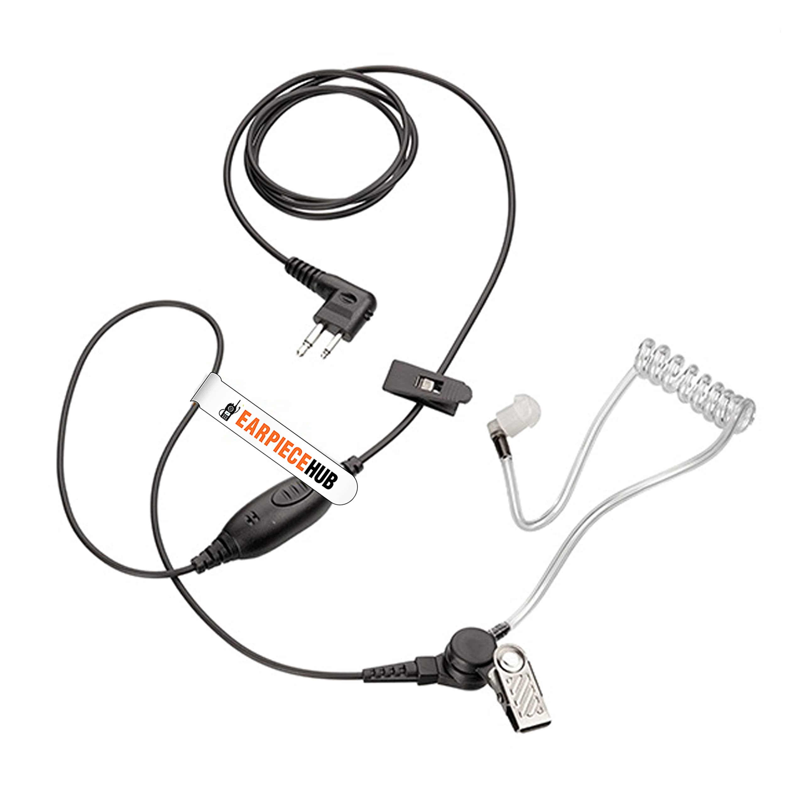 In-Line PTT Earpiece Compatible with MOTOROLA Radio (2 Pin) CP040, GP300, XTN, DTR
