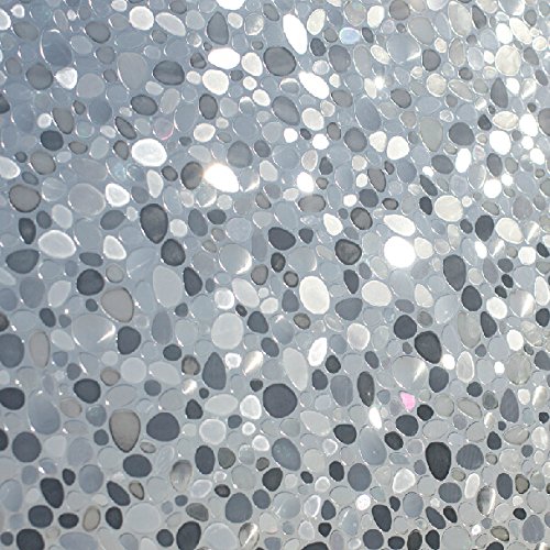 Leyden 2 Roll 24-by-72-Inch Cut Glass Cobble Pattern No-Glue 3D Static Decorative Glass Window Films Multi