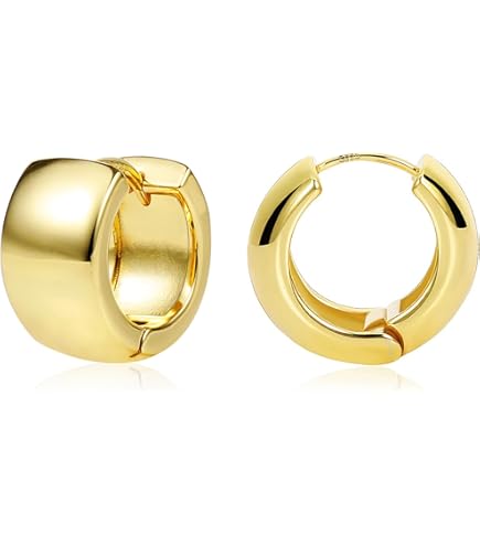 Amazon.com: Small Gold Chunky Huggie Hoop Earrings for Women Men
