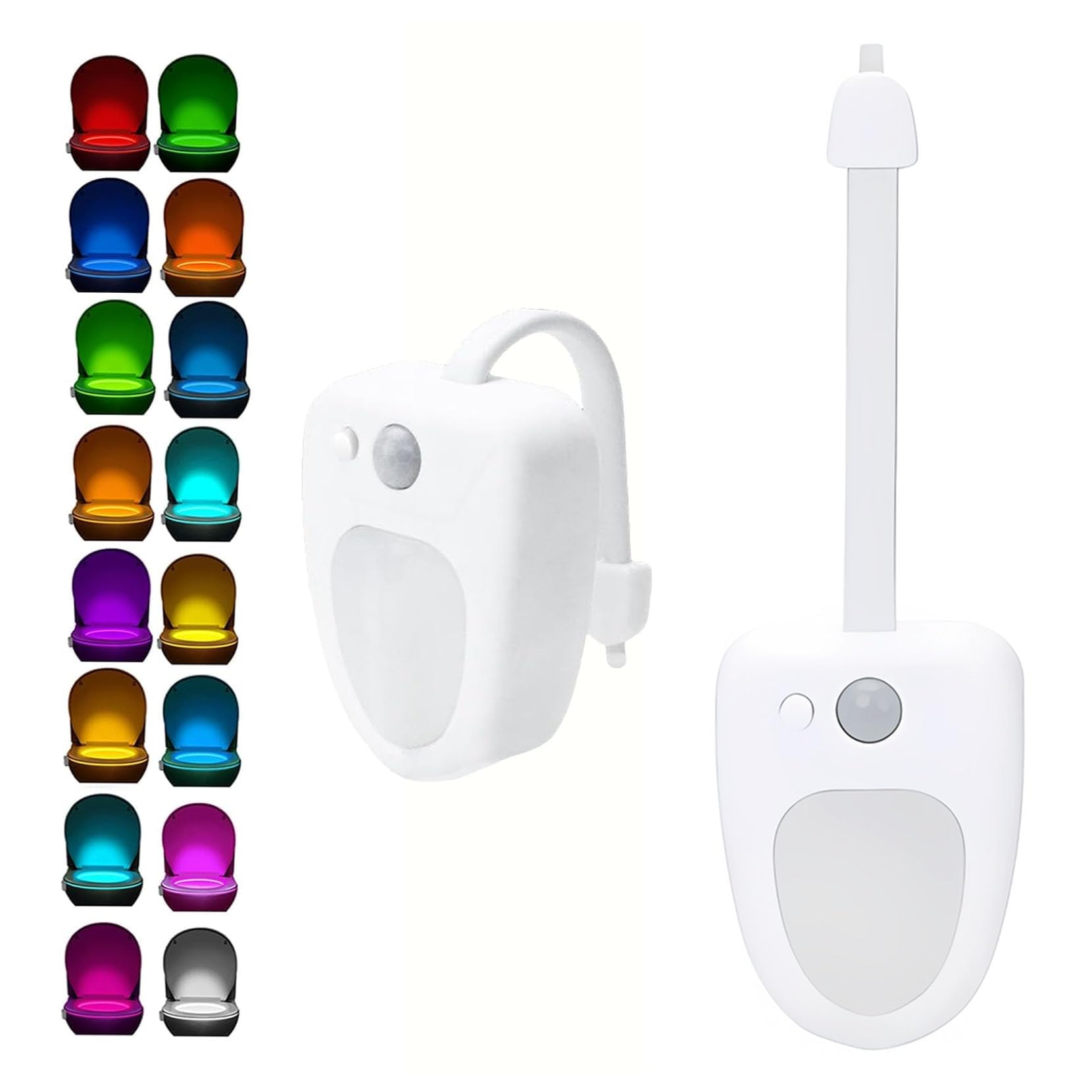 Photo 1 of 2-Pack Toilet Night Light, 16-Color LED Bowl Nightlight with Motion Sensor Activated Toilet Lights for Bathroom/Bedroom/Hallway