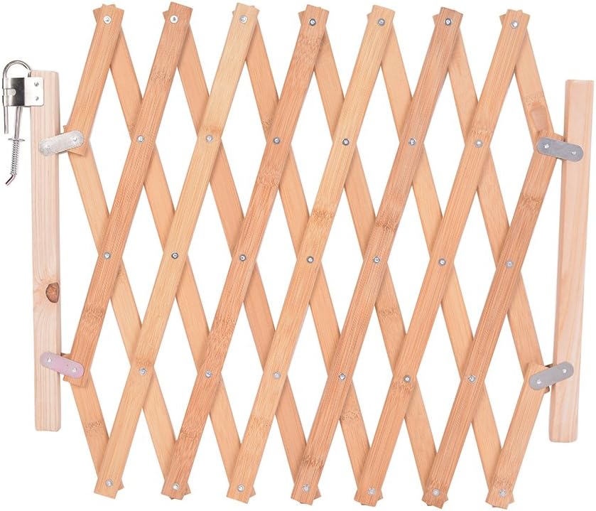 Dog Fence Indoor Wooden，Dog Door,laamei Dog Gate Pet Safety Protection Room Divider Gate