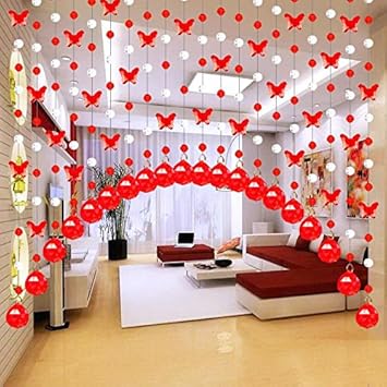 Nachen Butterfly Crystal Beads Curtain Multicoloured Bathroom