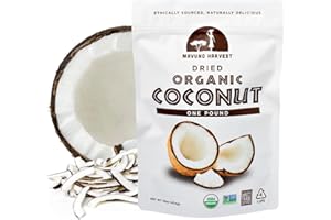Mavuno Harvest Coconut Chips Dried Fruit Snack | Unsweetened Organic Dried Coconut Strips | Gluten Free Snack | Healthy Snacks for Kids & Adults | Vegan, Non GMO, Direct Trade | 1 Pound Resealable Bag