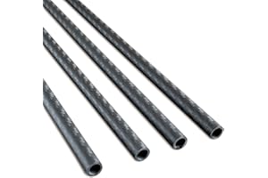 CNCARBONFIBER 4pcs Carbon Fiber Tube 8mmx6mmx350mm 3K roll Wrapped Twill Matte Finish