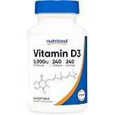 Nutricost Vitamin D3 5,000 IU (125mcg), 240 Softgels, GMO-Free | Gluten Free Vitamin D