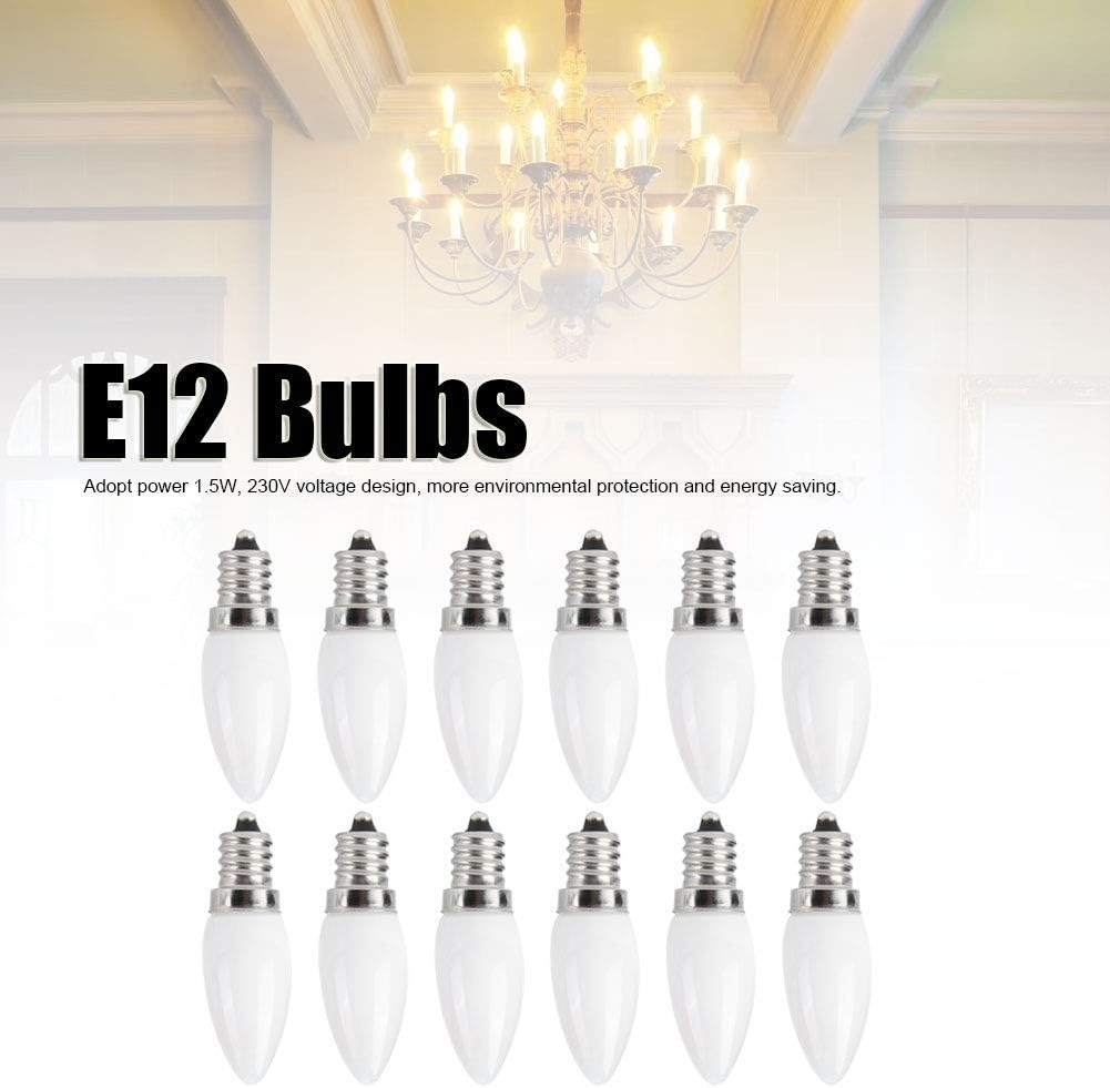 Duokon 10Pcs Mini E12 LED Candelabra Light Bulbs 1.5W AC 230V Candle Bulb LED Candle Light Bulb for Home Car Cabinet Hotel Lighting - Image 3