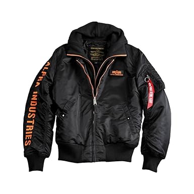 Alpha Industries Fliegerjacke MA-1 D-TEC SE schwarz/orange