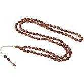 Handmade Genuine Olive Seed 99 Beads Tasbeeh Small Size Rosary Misbaha Islamic Gift Tasbih Prayer Beads Tesbih 0.24x0.30 inches Dhikr