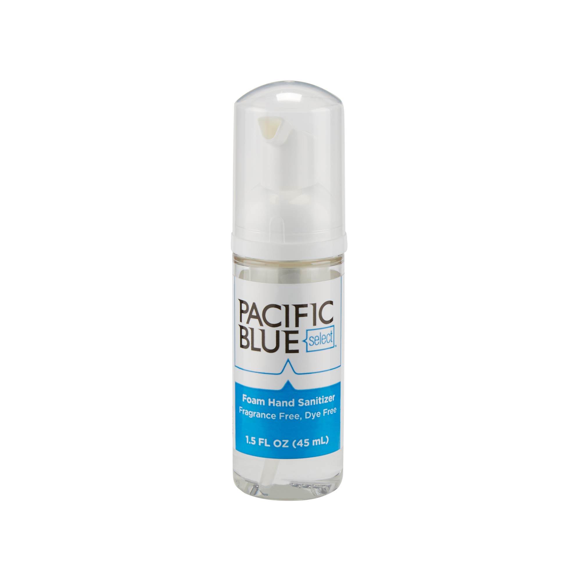 Pacific Blue Select Personal Size Foam Hand Sanitizer by GP PRO (Georgia-Pacific), Dye and Fragrance Free, 48003, 45 mL Per Bottle, 24 Bottles Per Case, Clear