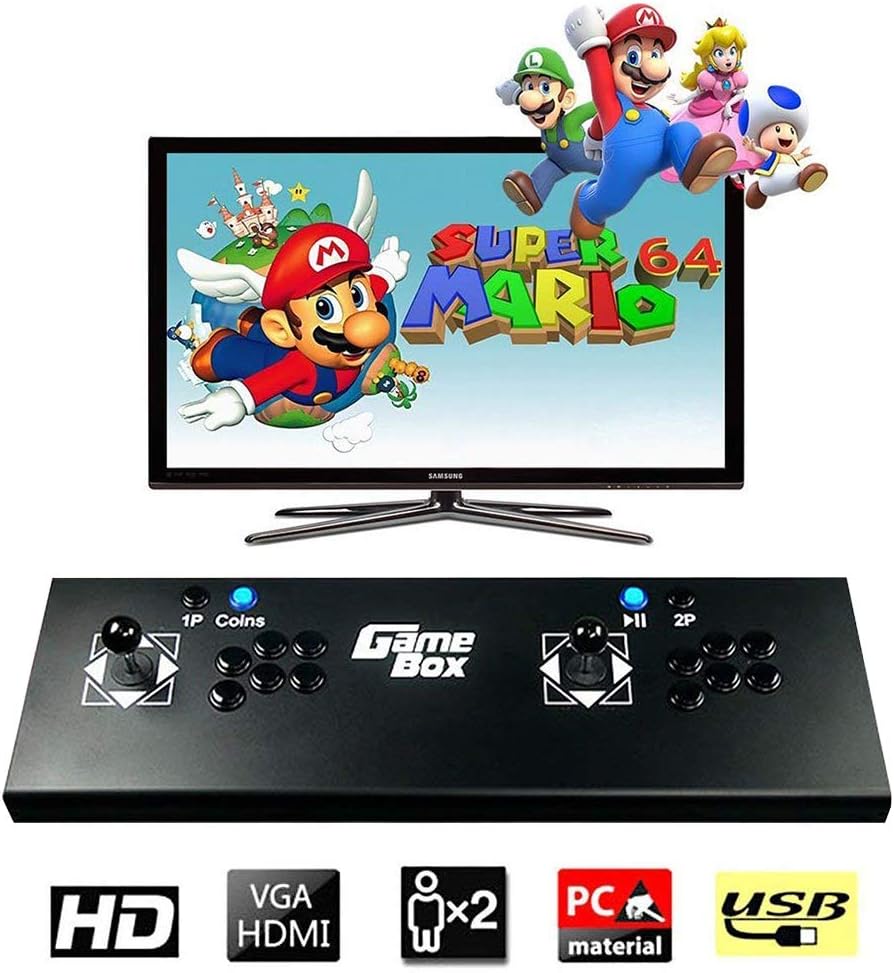 XFUNY Arcade Console Double Joystick Built-in 815 Classic Games King of Fighters/Street Fighter Plug and Play Pandora's Box for PC/Laptop / TV / PS3