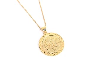 CHUANGBANG JEWELRY Platinum 24K New Islamic Allah Pendant Charms Choker Necklace Religious Muslim Jewelry
