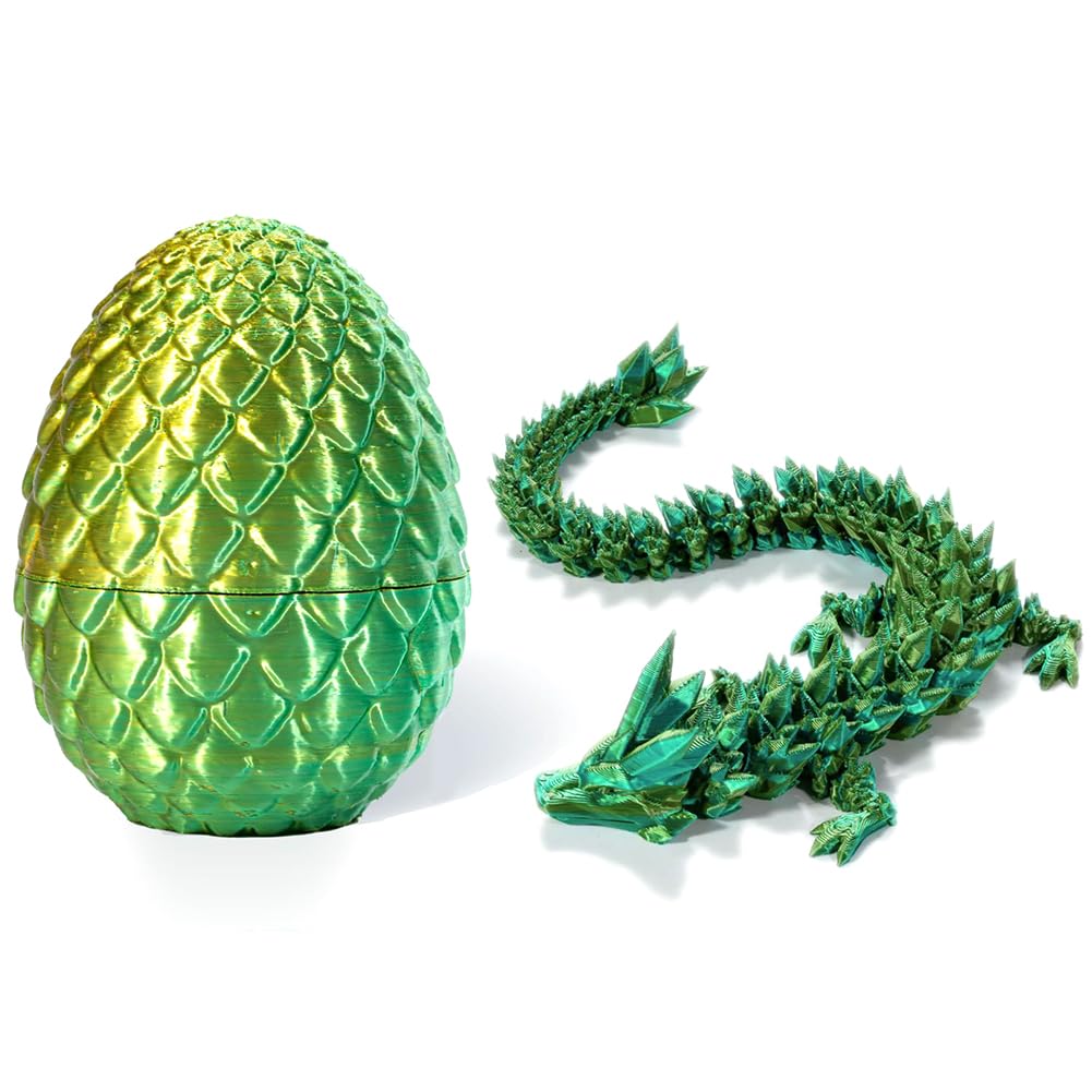 BZQCPLX 3D Dragon Articulating Gemstone Crystal Figurine - Dragons Egg Toy With Articulated Mystery Egg - Home & Desk Decor For Kids & Adults (C)