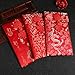 Corciosy Chinese New Year Red Envelopes Lunar 2025 Snake Year, Silk Red Pocket 4PCS Hong Bao Money Holder Cash Coin Lucky Money Envelopes for Happy New Year Spring Festival Birthday Wedding