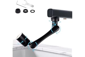 JYXINDZKJ YCYYYDS Rotating Faucet Extender 1440° Large-Angle Splash Faucet with 2 Water Outlet Modes Splash Filter Faucet Aerator for Kitchen and Bathroom Sink Faucet Extender (Black)