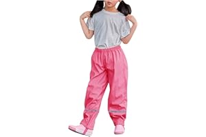 Unisex Kids Rain Pants Waterproof Windbreaker Rain Trousers for Boys Girls Mud Dirty Proof Rainwear Over Pants Outdoor Casual