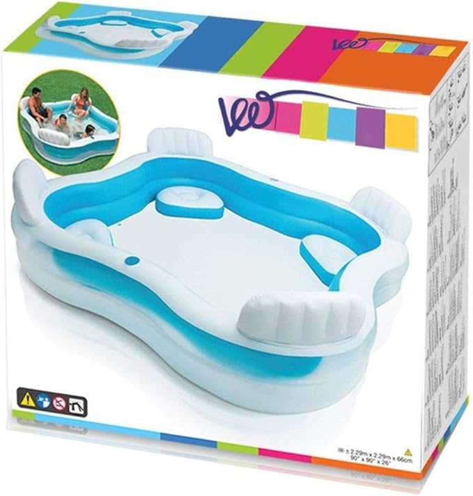 Inflatable Swimming Pool Family Summer Swim Center Lounge With Seats And Backrest Outdoor Garden Kids Paddling Pools 229 X 229 X 66cm Amazon Ca Home Kitchen